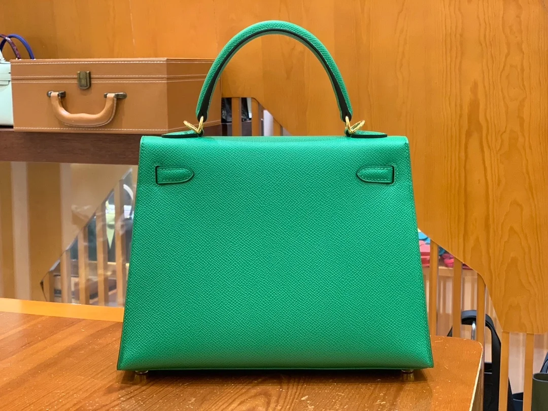 에르메스 켈리 25 셀리에 뱀부 그린 골드 하드웨어 (100% HAND MADE)