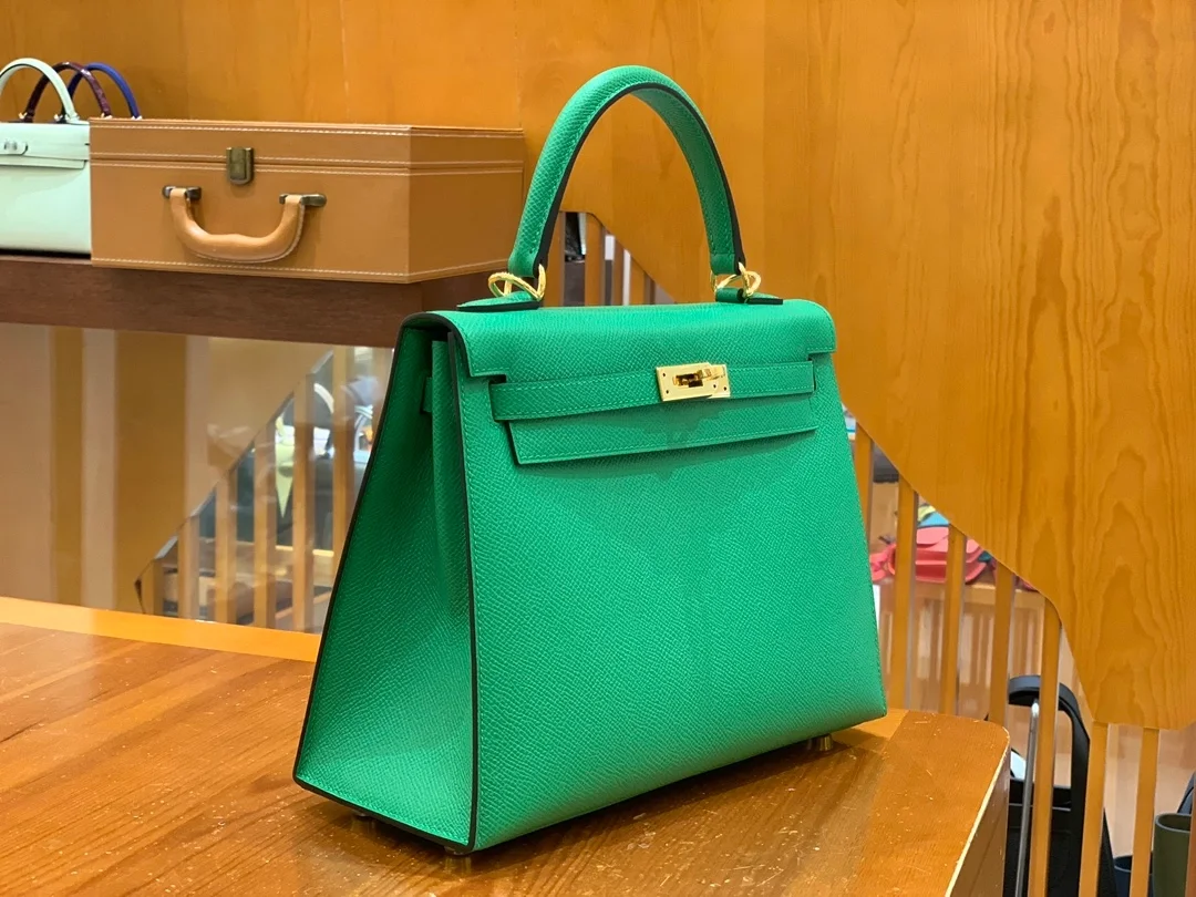 에르메스 켈리 25 셀리에 뱀부 그린 골드 하드웨어 (100% HAND MADE)
