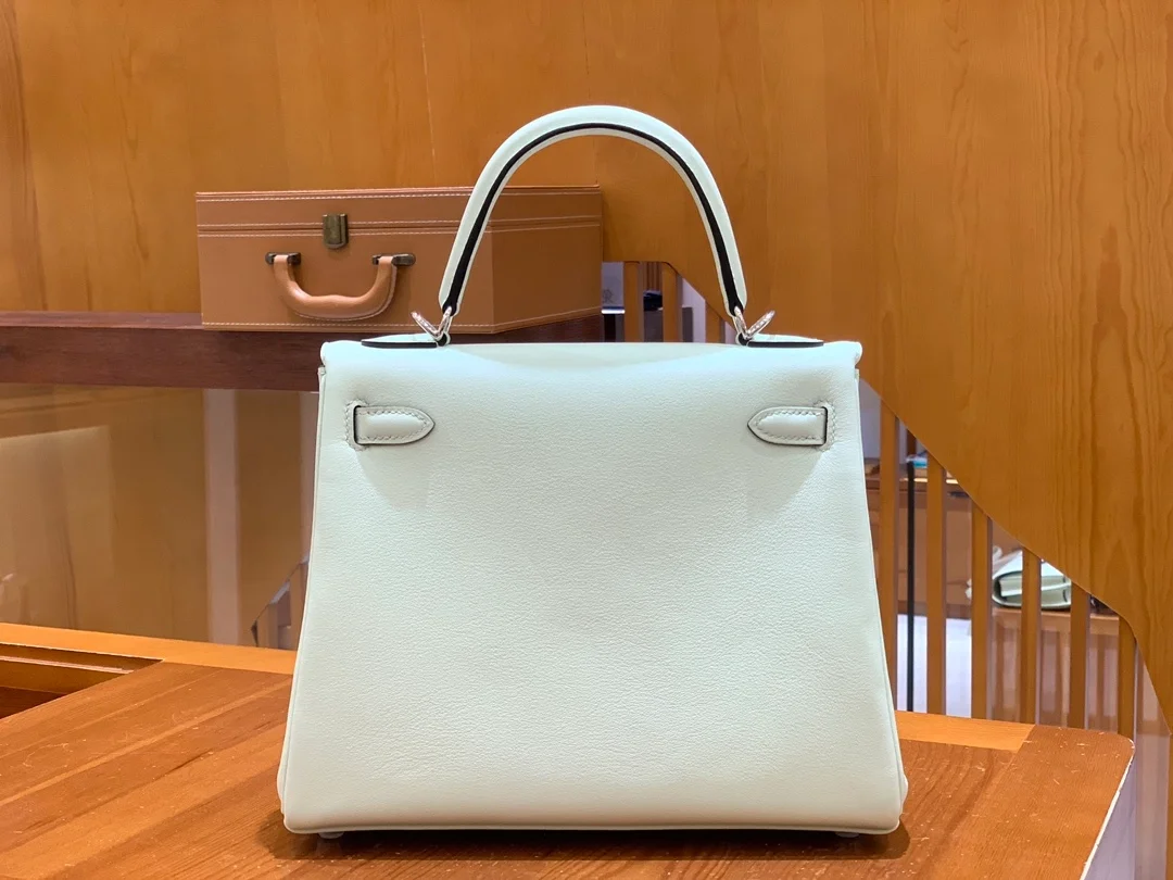 에르메스 켈리 25 르투르네 스위프트 버블 그린 실버 버클 (100% HAND MADE)
