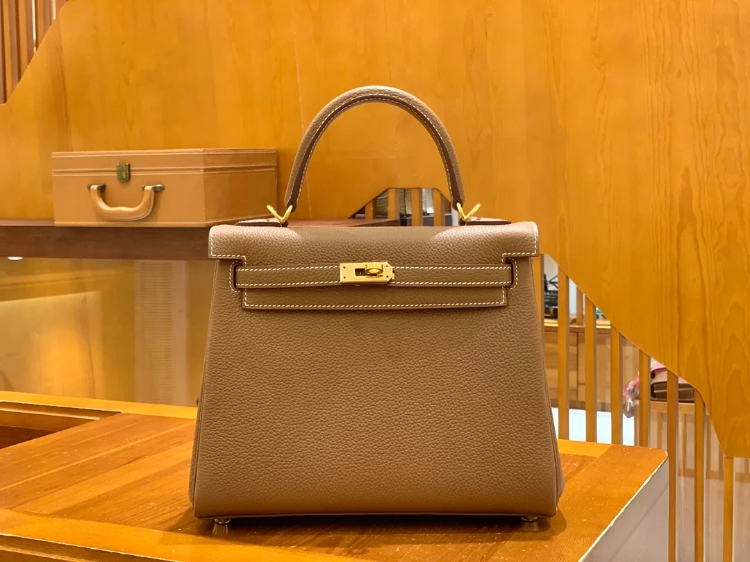 에르메스 켈리 25 르투르네 골드 브라운 골드 하드웨어 (100% HAND MADE)