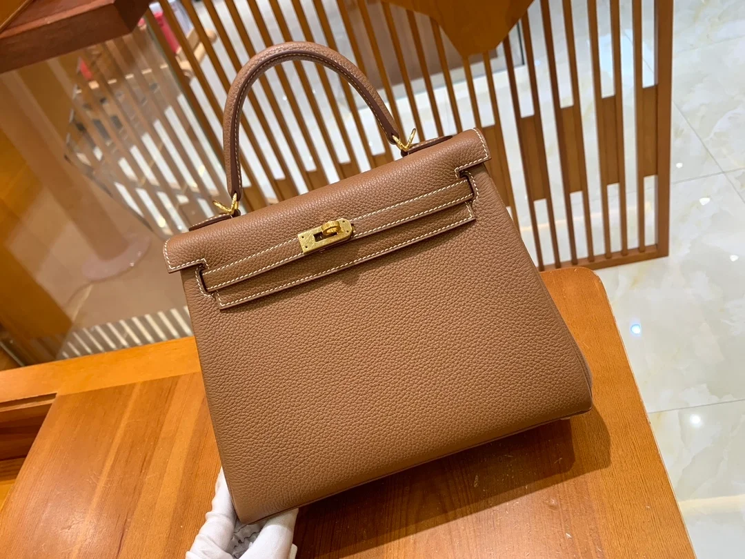 에르메스 켈리 25 르투르네 골드 브라운 골드 하드웨어 (100% HAND MADE)
