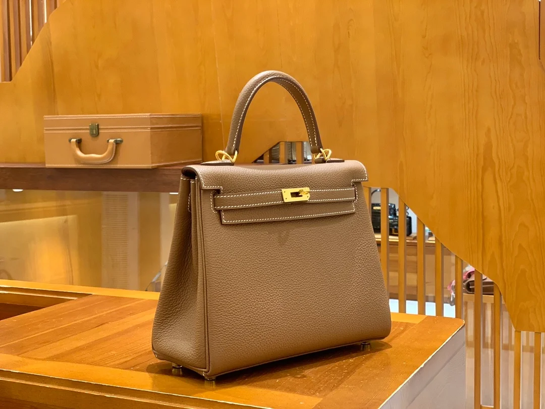 에르메스 켈리 25 르투르네 골드 브라운 골드 하드웨어 (100% HAND MADE)