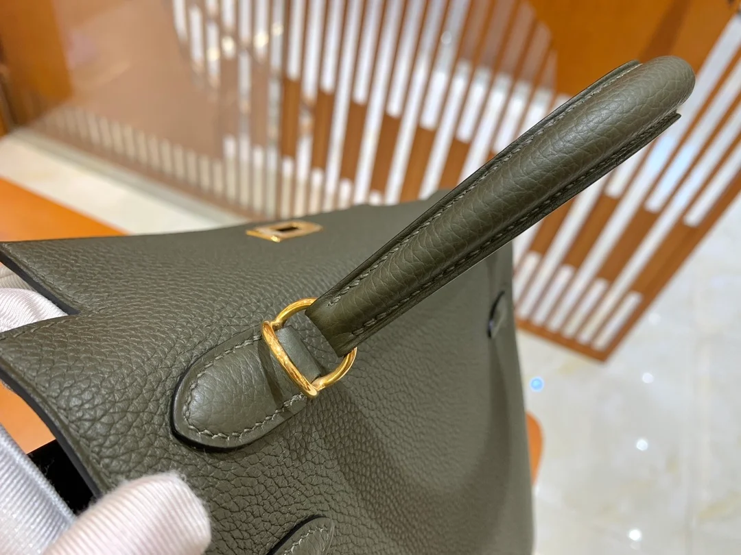 에르메스 켈리 25 르투르네 그레이 그린 골드 하드웨어 (100% HAND MADE)