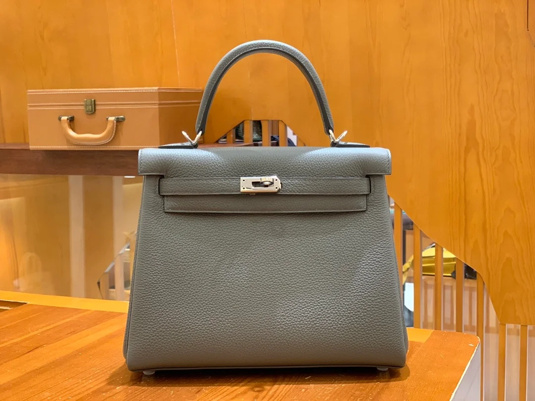 에르메스 켈리 25 르투르네 퓨터 그레이 실버 하드웨어 (100% HAND MADE)