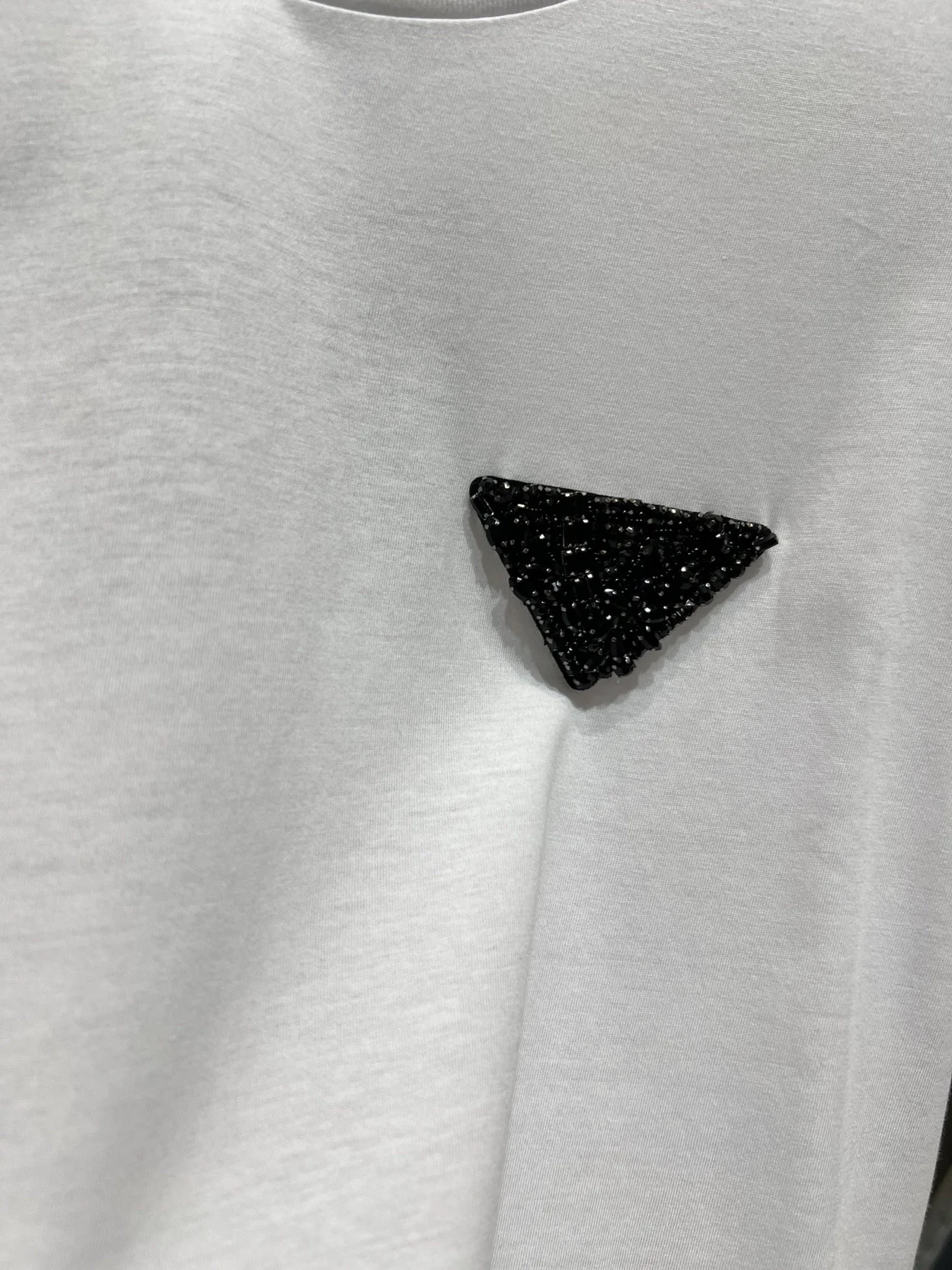 프라다 자수 저지 티셔츠 화이트