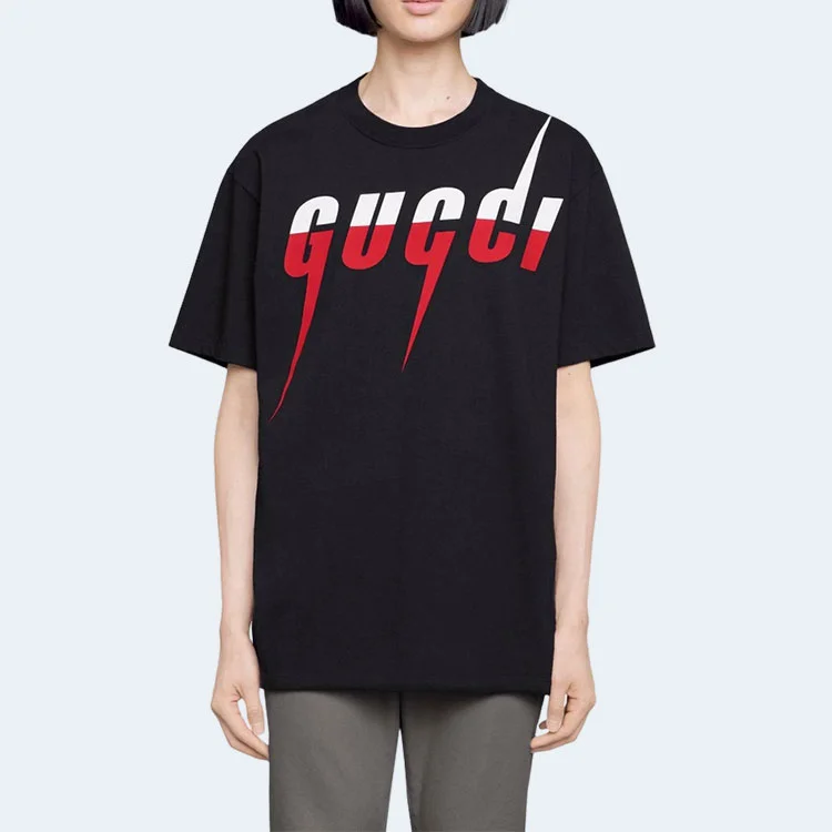 구찌 블레이드 화이트 레드 티셔츠