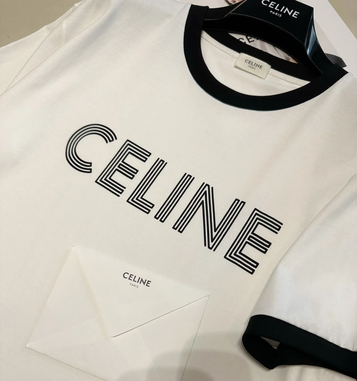 셀린느 루스 코튼 저지 티셔츠 화이트