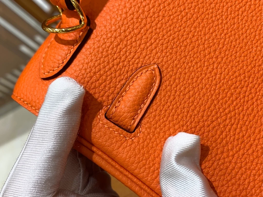 에르메스 켈리 25 르투르네 오렌지 레드 골드 하드웨어 (100% HAND MADE)