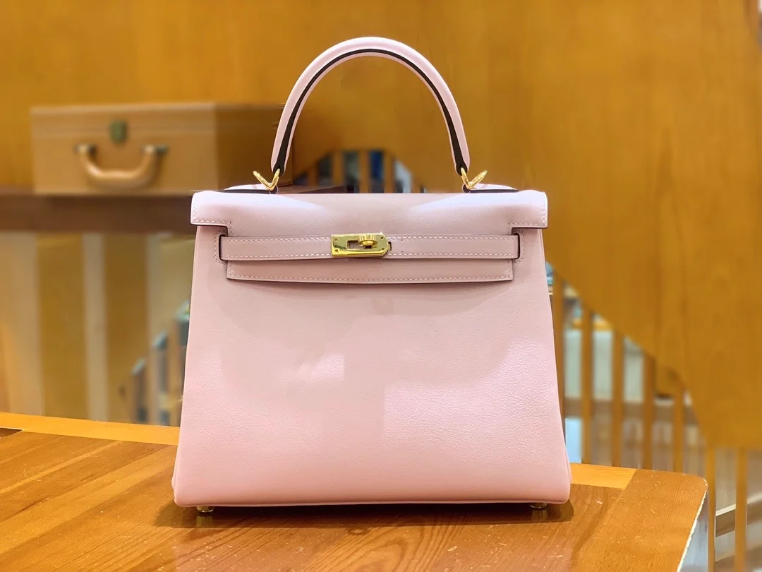 에르메스 켈리 25 르투르네 스위프트 사쿠라 핑크 골드 하드웨어 (100% HAND MADE)