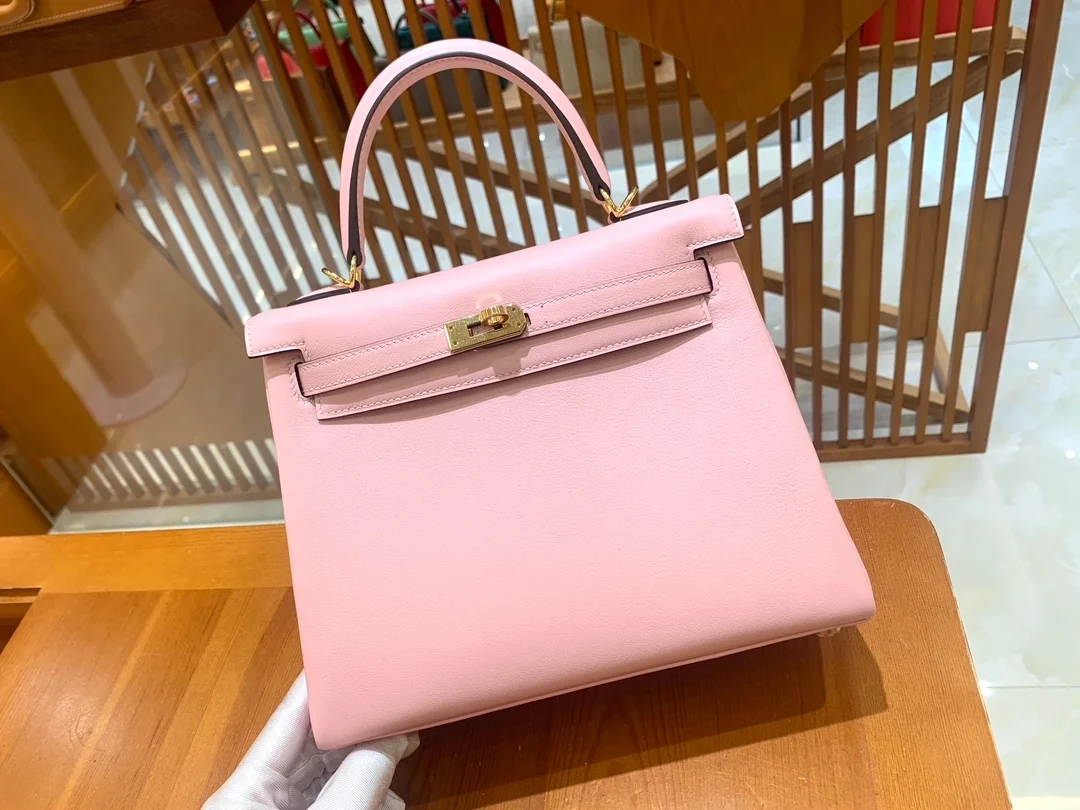 에르메스 켈리 25 르투르네 스위프트 사쿠라 핑크 골드 하드웨어 (100% HAND MADE)