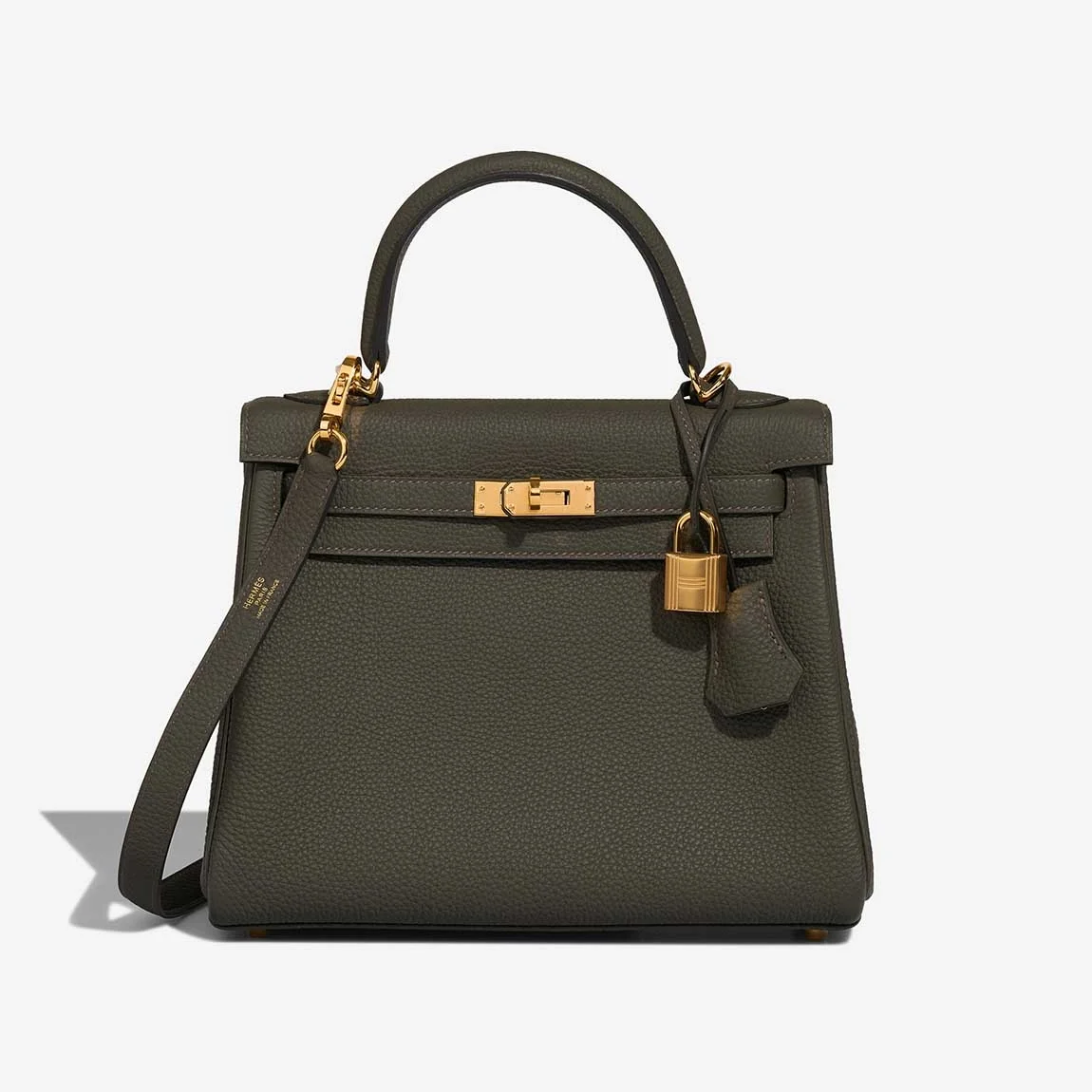 에르메스 켈리 25 르투르네 베르 드 그리 골드 하드웨어 (100% HAND MADE)