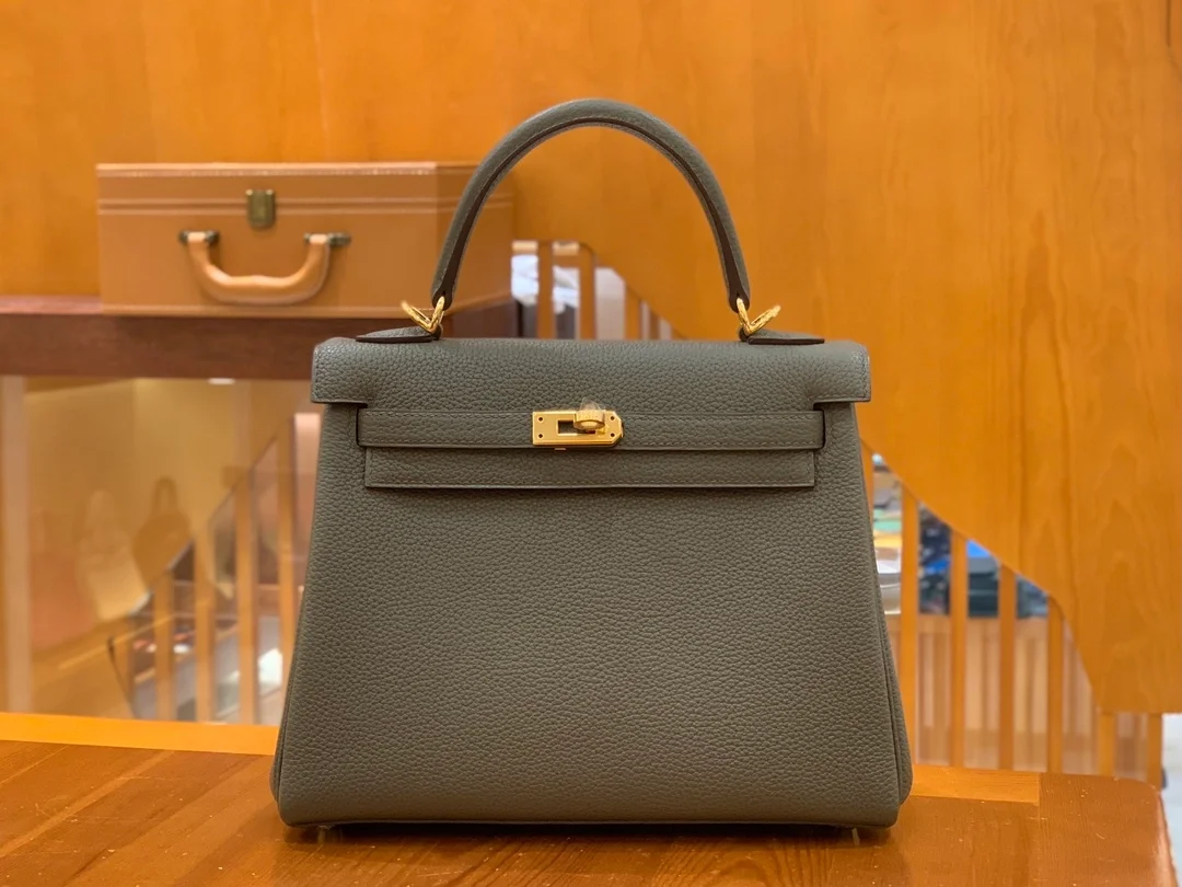 에르메스 켈리 25 르투르네 베르 드 그리 골드 하드웨어 (100% HAND MADE)