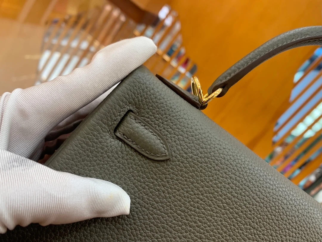 에르메스 켈리 25 르투르네 베르 드 그리 골드 하드웨어 (100% HAND MADE)
