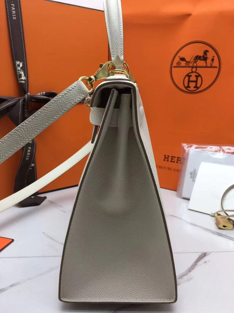 에르메스 켈리 28 셀리에 크레 골드 하드웨어 (100% HAND MADE)